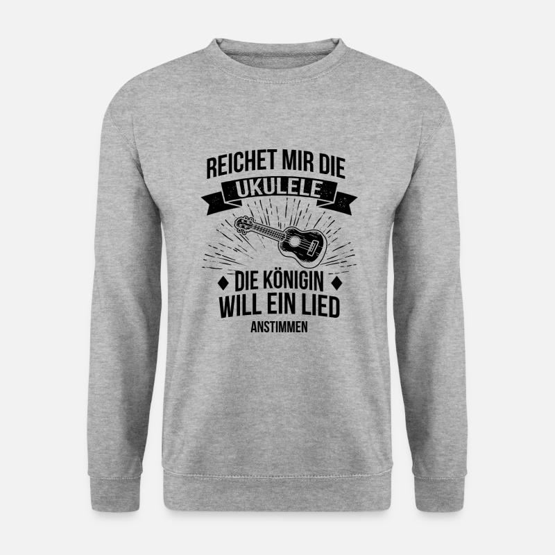 Ukulele Ukulele-Spieler Ukulelist - Unisex Pullover - Weißgrau meliert