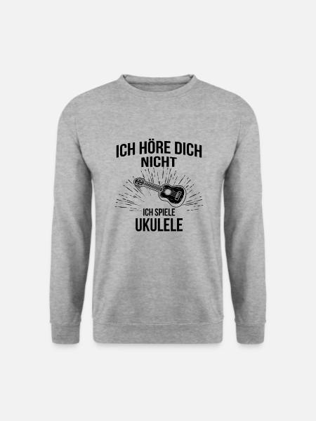 Ukulele Ukulele-Spieler Ukulelist - Unisex Pullover - Weißgrau meliert
