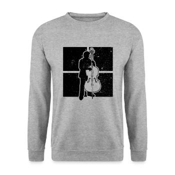 Double bass Double bass player Double bass player - Unisex Sweatshirt - salt & pepper - Front - Alina (178cm) & Michal (187cm)