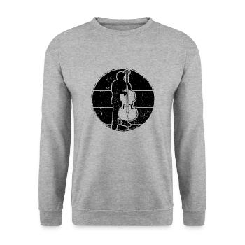 Double bass Double bass player Double bass player - Unisex Sweatshirt - salt & pepper - Front - Alina (178cm) & Michal (187cm)