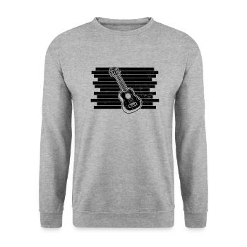 Ukulélé Joueur de ukulélé Ukuléléliste - Sweat-shirt Unisexe - gris chiné - Devant - Alina (178cm) & Michal (187cm)