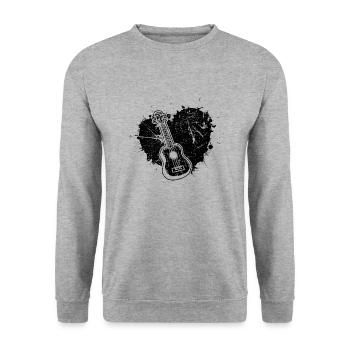 Ukulélé Joueur de ukulélé Ukuléléliste - Sweat-shirt Unisexe - gris chiné - Devant - Alina (178cm) & Michal (187cm)