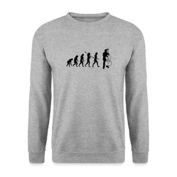Double bass Double bass player Double bass player - Unisex Sweatshirt - salt & pepper - Front - Alina (178cm) & Michal (187cm)