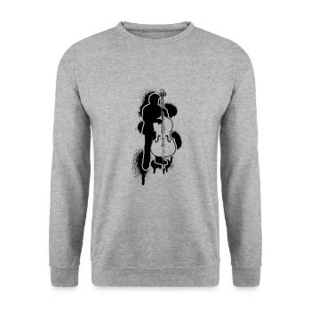 Double bass Double bass player Double bass player - Unisex Sweatshirt - salt & pepper - Front - Alina (178cm) & Michal (187cm)