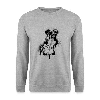 Violon Violoniste Violoniste - Sweat-shirt Unisexe - gris chiné - Devant - Alina (178cm) & Michal (187cm)