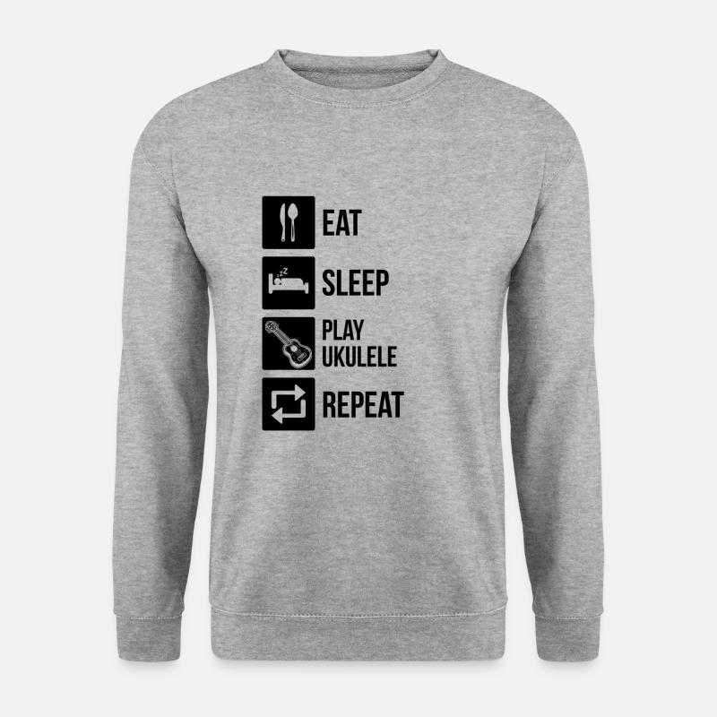 Ukulele Ukulele-Spieler Ukulelist - Unisex Pullover - Weißgrau meliert