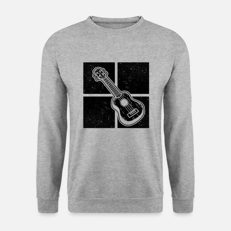 Ukulele Ukulele-Spieler Ukulelist - Unisex Pullover - Weißgrau meliert