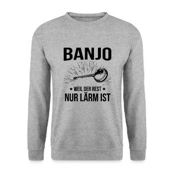 Banjo Banjospieler Banjoist - Unisex Pullover - Weißgrau meliert - Vorne - Alina (178cm) & Michal (187cm)