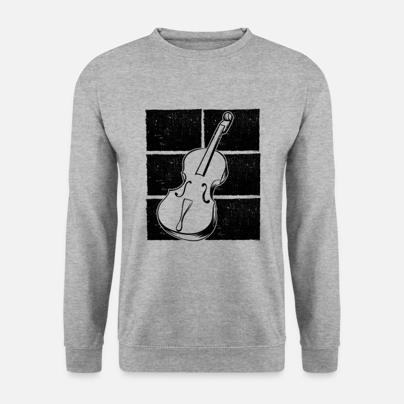 Cello Cellospieler Cellist - Unisex Pullover - Weißgrau meliert