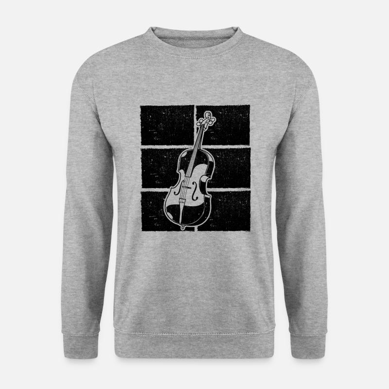 Cello Cellospieler Cellist - Unisex Pullover - Weißgrau meliert