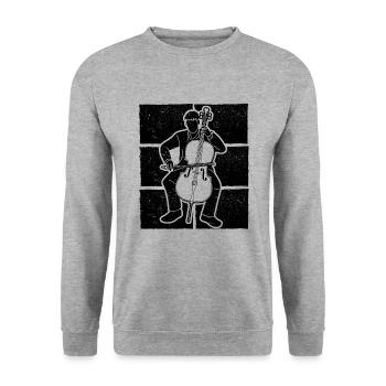 Cello cello player cellist - Unisex Sweatshirt - salt & pepper - Front - Alina (178cm) & Michal (187cm)
