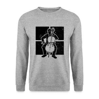 Cello Cellospieler Cellist - Unisex Pullover - Weißgrau meliert - Vorne - Alina (178cm) & Michal (187cm)