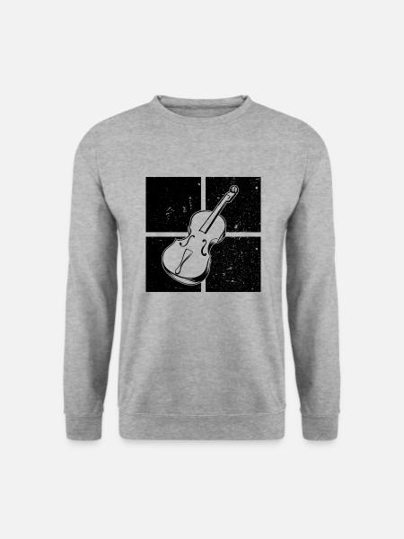 Cello Cellospieler Cellist - Unisex Pullover - Weißgrau meliert