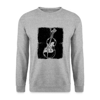 Cello Cellospieler Cellist - Unisex Pullover - Weißgrau meliert - Vorne - Alina (178cm) & Michal (187cm)