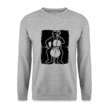Cello cello player cellist - Unisex Sweatshirt - salt & pepper - Front - Alina (178cm) & Michal (187cm)