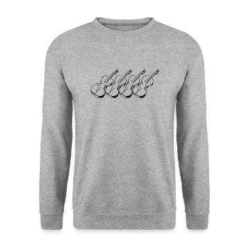 Cello Cellospieler Cellist - Unisex Pullover - Weißgrau meliert - Vorne - Alina (178cm) & Michal (187cm)
