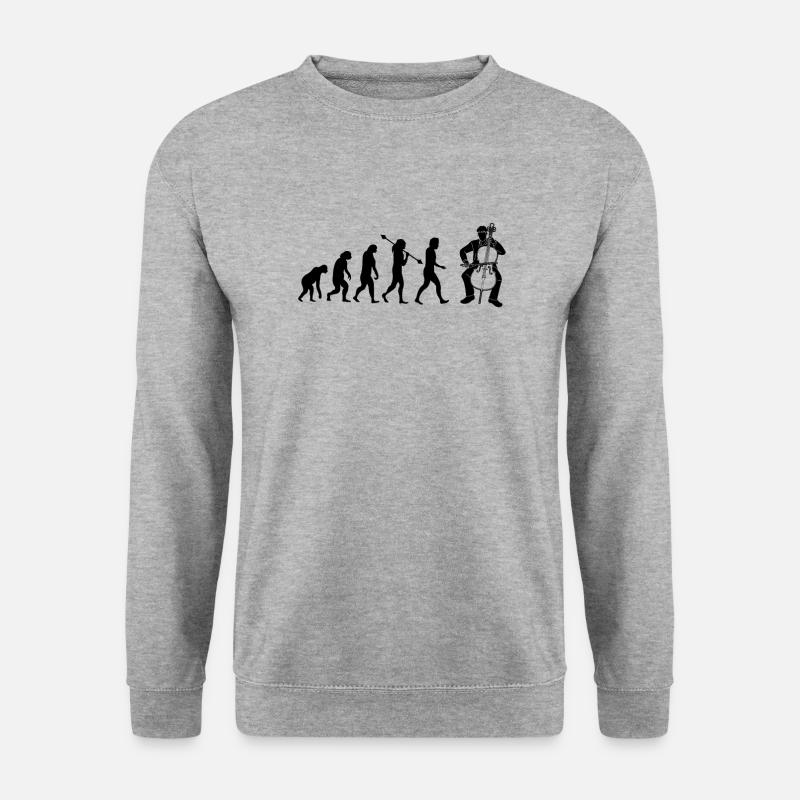 Cello Cellospieler Cellist - Unisex Pullover - Weißgrau meliert