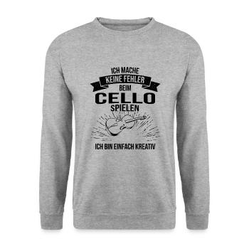 Cello Cellospieler Cellist - Unisex Pullover - Weißgrau meliert - Vorne - Alina (178cm) & Michal (187cm)