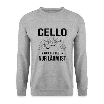 Cello Cellospieler Cellist - Unisex Pullover - Weißgrau meliert - Vorne - Alina (178cm) & Michal (187cm)