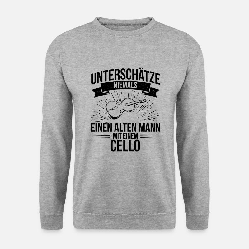 Cello Cellospieler Cellist - Unisex Pullover - Weißgrau meliert