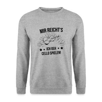 Cello Cellospieler Cellist - Unisex Pullover - Weißgrau meliert - Vorne - Alina (178cm) & Michal (187cm)