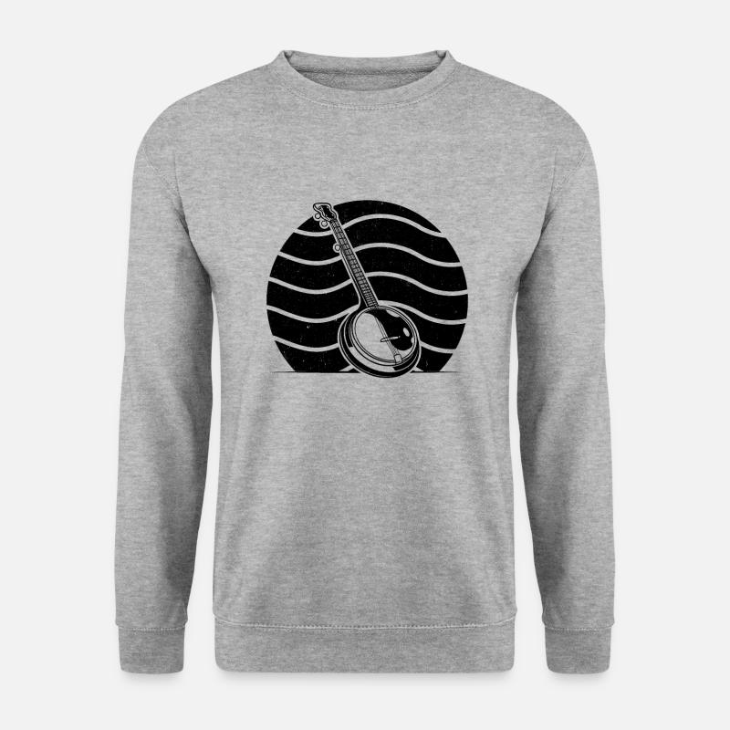 Banjo Banjospieler Banjoist - Unisex Pullover - Weißgrau meliert