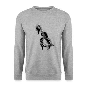Banjo Banjospieler Banjoist - Unisex Pullover - Weißgrau meliert - Vorne - Alina (178cm) & Michal (187cm)