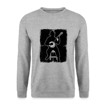 Banjo Banjospieler Banjoist - Unisex Pullover - Weißgrau meliert - Vorne - Alina (178cm) & Michal (187cm)