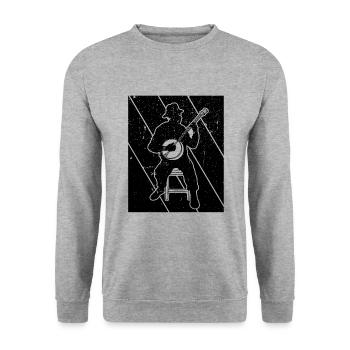 Banjo Banjospieler Banjoist - Unisex Pullover - Weißgrau meliert - Vorne - Alina (178cm) & Michal (187cm)