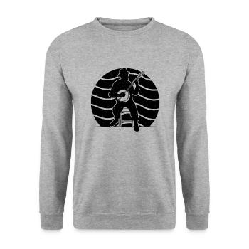 Banjo Banjospieler Banjoist - Unisex Pullover - Weißgrau meliert - Vorne - Alina (178cm) & Michal (187cm)