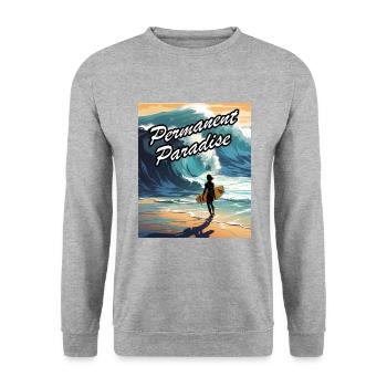 PermanentParadise - Unisex Pullover - Weißgrau meliert - Vorne - Alina (178cm) & Michal (187cm)