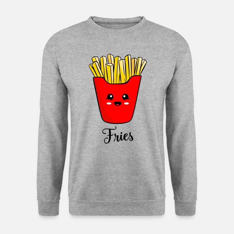 Fritten - Unisex Pullover - Weißgrau meliert