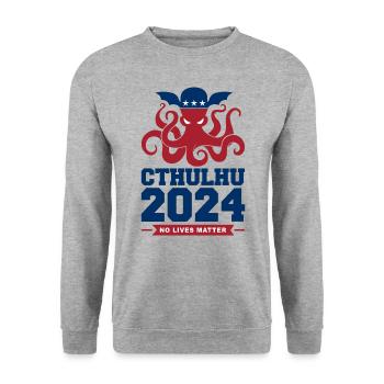 Cthulhu 2024 - Unisex Pullover - Weißgrau meliert - Vorne - Alina (178cm) & Michal (187cm)