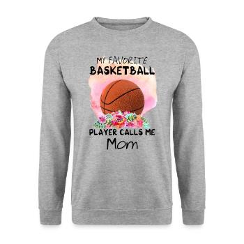 Aquarelle Basket-ball Maman - Sweat-shirt Unisexe - gris chiné - Devant - Alina (178cm) & Michal (187cm)
