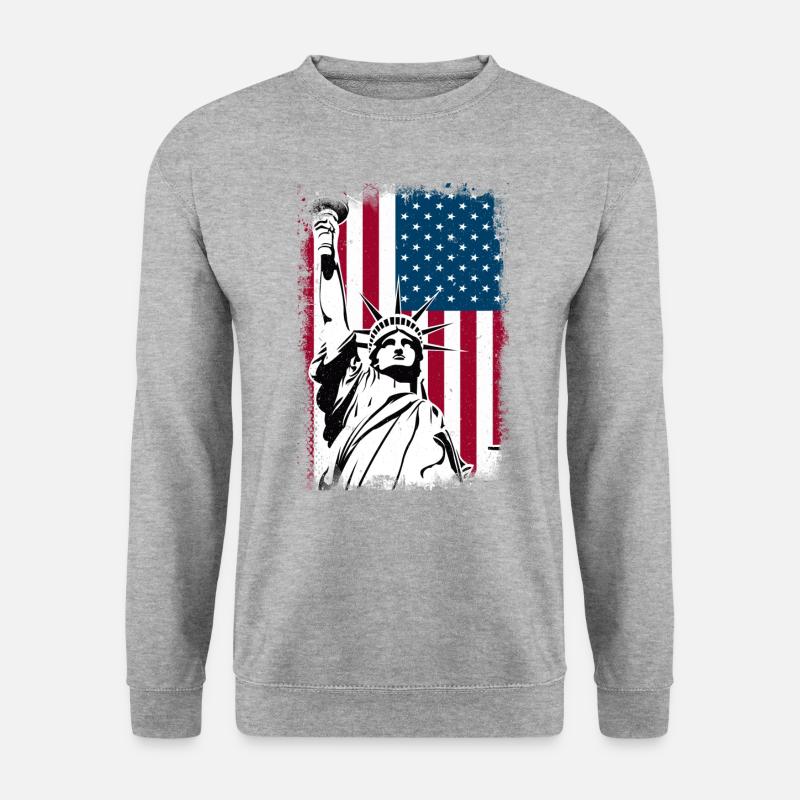 Statue de la Liberté Amérique - Sweat-shirt Unisexe - gris chiné