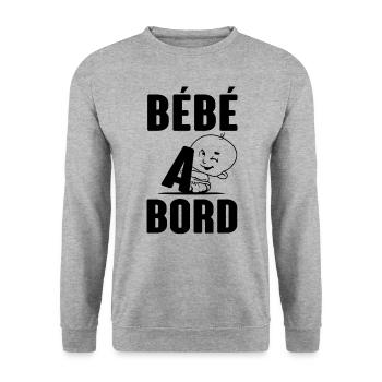 Bebe a Bord - Unisex Sweatshirt - salt & pepper - Front - Alina (178cm) & Michal (187cm)