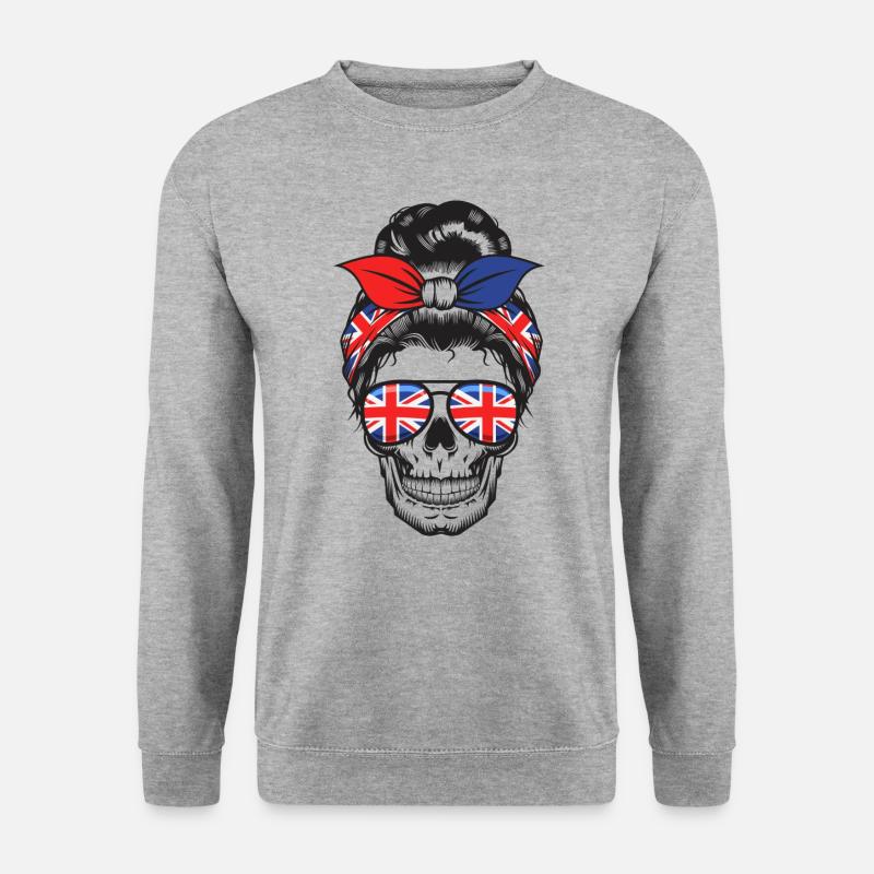 Skull Mom British - Unisex Sweatshirt - salt & pepper
