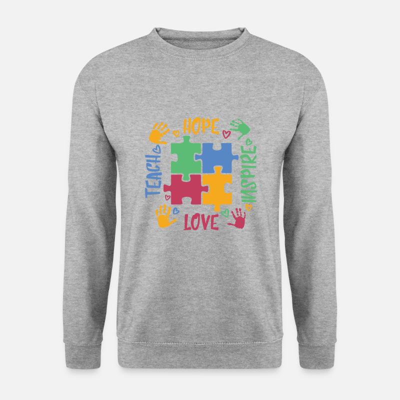 Autismus autist Autismus Autismus - Unisex Pullover - Weißgrau meliert