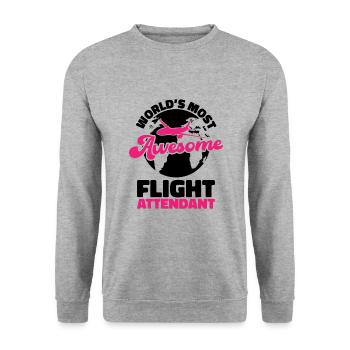 Hôtesse de l’air Hôtesse de bord Cadeau - Sweat-shirt Unisexe - gris chiné - Devant - Alina (178cm) & Michal (187cm)