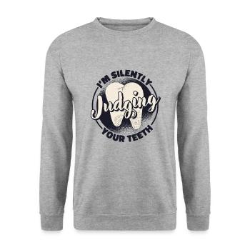 Dentiste Dentiste - Sweat-shirt Unisexe - gris chiné - Devant - Alina (178cm) & Michal (187cm)