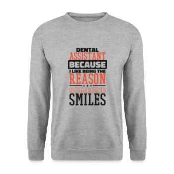 Dentist Dental Health Toothbrush Medicine - Unisex Sweatshirt - salt & pepper - Front - Alina (178cm) & Michal (187cm)