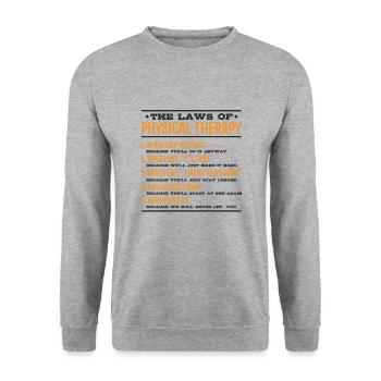 Physiotherapy Physiotherapy Physiotherapist Profession - Unisex Sweatshirt - salt & pepper - Front - Alina (178cm) & Michal (187cm)