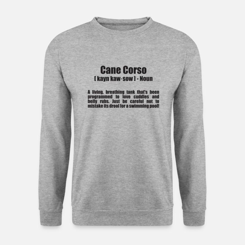 Der Cane Corso - Defintion aus dem Duden - Unisex Pullover - Weißgrau meliert
