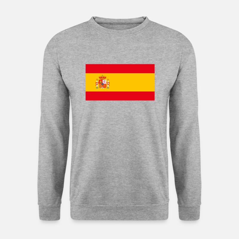 100% spanische spanische Flagge - Unisex Pullover - Weißgrau meliert