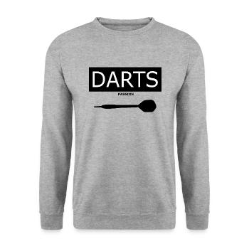 Darts Passion Passion Gift Birthday - Unisex Sweatshirt - salt & pepper - Front - Alina (178cm) & Michal (187cm)