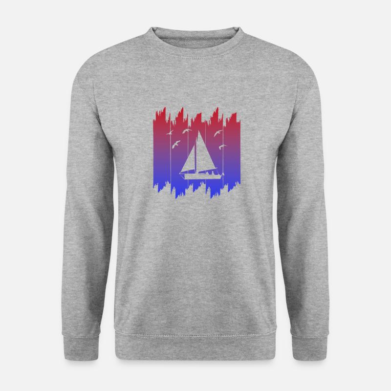 segeln - Unisex Pullover - Weißgrau meliert