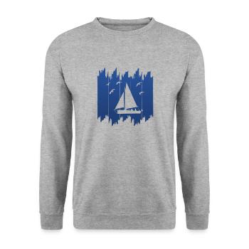 Segeln - Unisex Pullover - Weißgrau meliert - Vorne - Alina (178cm) & Michal (187cm)