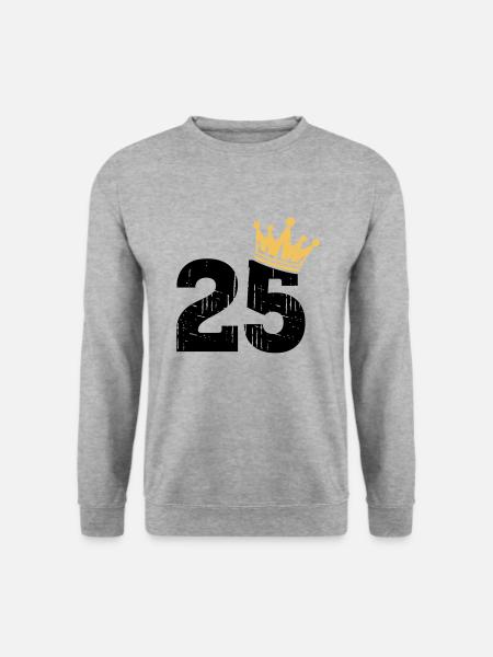 25 Korona 25 urodziny 25 lat - Bluza unisex - biało-szary melanż