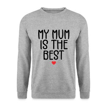 Ma Mère est La Meilleure | Cadeau Maman - Sweat-shirt Unisexe - gris chiné - Devant - Alina (178cm) & Michal (187cm)