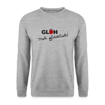 Glühwein - Unisex Pullover - Weißgrau meliert - Vorne - Alina (178cm) & Michal (187cm)